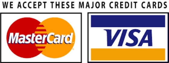 We accept Visa and MasterCard